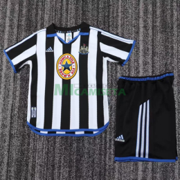 Camiseta Newcastle United Primera Equipación Retro 1999/00 Negro/Blanco Niño Kit