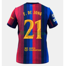 Camiseta F. DE JONG 21 Barcelona Primera Equipación 2026/2027 Rojo/Azul con Parche UCL