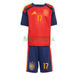 Camiseta Williams Jr 17 España Primera Equipación 2026 Rojo/Azul Niño Kit
