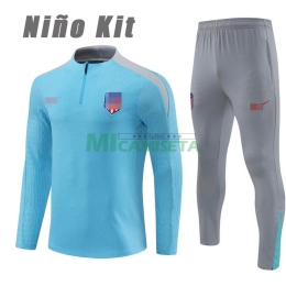 Sudadera de Entrenamiento Atlético de Madrid 2024/2025 Niño Kit Azul/Gris (El Escudo Anterior)