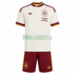 Camiseta España Segunda Equipación Mundial 2026 Blanco Niño Kit Edición Final
