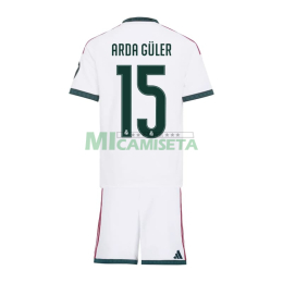 Camiseta ARDA GÜLER 15 Real Madrid Primera Equipación 2026/2027 Blanco Niño Kit con Parche HP
