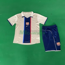 Camiseta Barcelona Segunda Equipación Retro 2001/02 Niño Kit