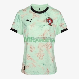 Camiseta Portugal Segunda Equipación la EURO Femenina 2025 Verde