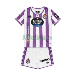 Camiseta Real Valladolid  Primera Equipación 2025/2026 Morado/Blanco Niño Kit con Parche La Liga
