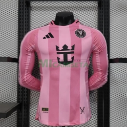 Camiseta Inter Miami Primera Equipación 2025/2026 ML Rosa (EDICIÓN JUGADOR)