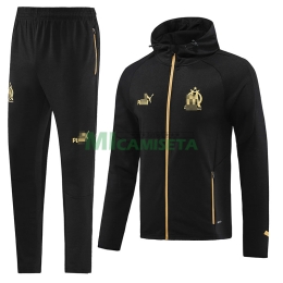 Chandal Olympique Marsella 2023/2024 Con Capucha Negro
