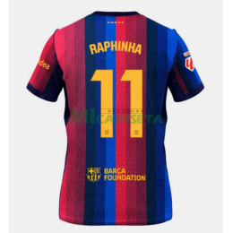 Camiseta RAPHINHA 11 Barcelona Primera Equipación 2026/2027 Rojo/Azul con Parche La Liga