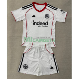 Camiseta Eintracht Fráncfort Segunda Equipación 2025/2026 Blanco Niño Kit