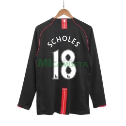 Camiseta SCHOLES 18 Manchester United Segunda Equipación Retro 2007/08 ML