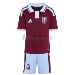 Camiseta Aston Villa Primera Equipación 2026/2027 Borgoña Niño Kit
