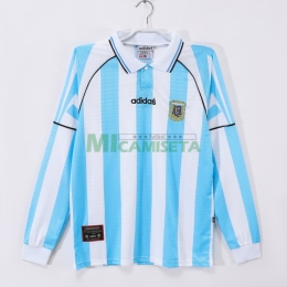 Camiseta Argentina Primera Equipación Retro 1996 ML Azul/Blanco