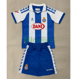 Camiseta Espanyol Primera Equipación 2025/2026 Azul/Blanco Niño Kit con Parche La Liga