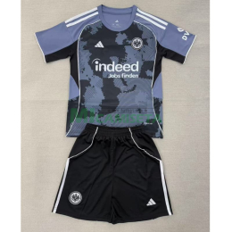 Camiseta Eintracht Fráncfort Tercera Equipación 2025/2026 Negro/Gris Niño Kit