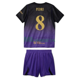 Camiseta PEDRI 8 Barcelona Segunda Equipación 2026/2027 Negro/Morado Niño Kit UCL
