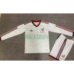 Camiseta México 2026 ML Blanco Niño Kit