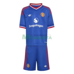 Camiseta Manchester United Segunda Equipación 2026/2027 Azul Niño Kit