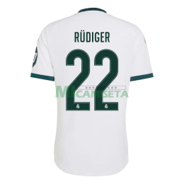 Camiseta RUDIGER 22 Real Madrid Primera Equipación 2026/2027 Blanco con Parche HP