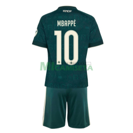 Camiseta MBAPPÉ 10 Real Madrid Segunda Equipación 2026/2027 Verde Oscuro Niño Kit con Parche HP