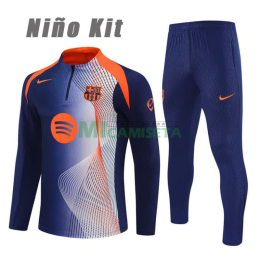Sudadera De Entrenamiento Barcelona 2025/2026 Niño Kit Azul/Naranja