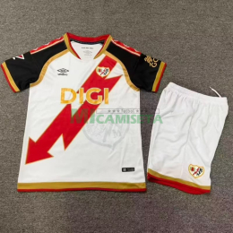 Camiseta Rayo Vallecano Primera Equipación 2026/2027 Blanco Niño Kit con Parche La Liga