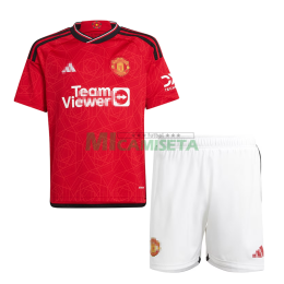 Camiseta Manchester United Primera Equipación 2023/2024 Niño Kit