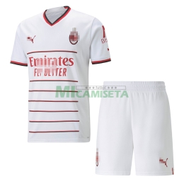 Camiseta AC Milan Segunda Equipación 2022/2023 Niño Kit