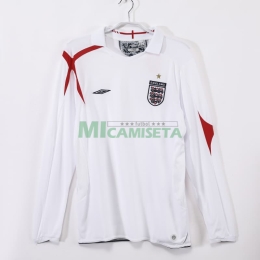 Camiseta Inglaterra Primera Equipación Retro 2006 Blanco ML