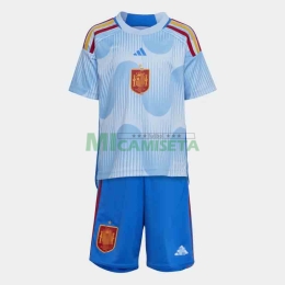 Camiseta España Segunda Equipación 2022 Copa Mundial Niño Kit