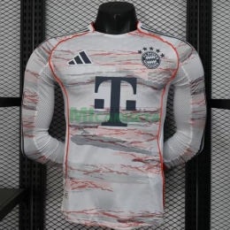 Camiseta Bayern Múnich Segunda Equipación 2025/2026 ML Blanco (EDICIÓN JUGADOR)
