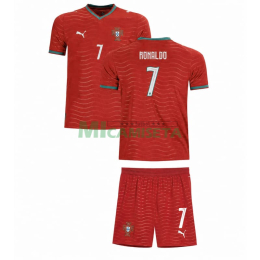 Camiseta Ronaldo 7 Portugal Primera Equipación Mundial 2026 Rojo Niño Kit