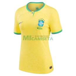 Camiseta Brasil Primera Equipación 2022 Mujer Mundial