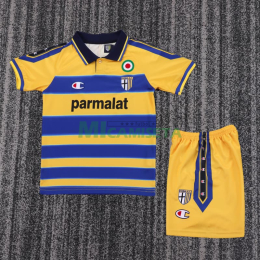 Camiseta Parma Calcio Primera Equipación Retro 1999/00 Amarillo/Azul Niño Kit