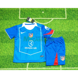 Camiseta Atlético de Madrid Tercera Equipación 2025/2026 Azul/Rojo Niño Kit