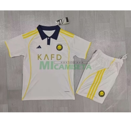 Camiseta Al Nassr Tercera Equipación 2025/2026 Blanco Niño Kit