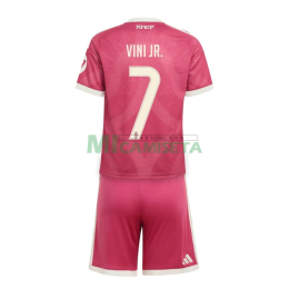 Camiseta VINI JR. 7 Real Madrid Tercera Equipación 2026/2027 Rosa Niño Kit con Parche HP