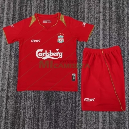 Camiseta Liverpool Primera Equipación Retro 2005/06 Rojo Niño Kit