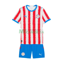 Camiseta Paraguay Primera Equipación Mundial 2026 Rojo/Blanco Niño Kit