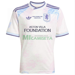 Camiseta Aston Villa Tercera Equipación 2025/2026 Blanco Roto Europa League Final