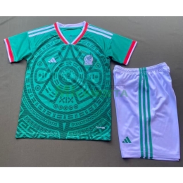 Camiseta México Primera Equipación 2026 Verde Niño Kit