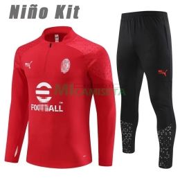 Camiseta AC Milan Cuarta Equipación 2022/2023 Niño Kit -  Camisetasdefutbolshop