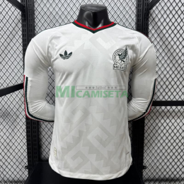 Camiseta México Segunda Equipación Mundial 2026 ML Blanco (EDICIÓN JUGADOR)