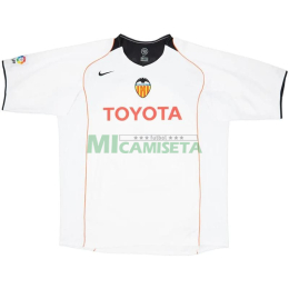 Camiseta Valencia CF Primera Equipación Retro 2004/05 Blanco