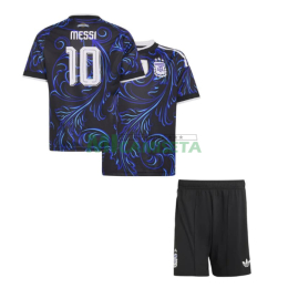 Camiseta Messi 10 Argentina Segunda Equipación Mundial 2026 Azul Niño Kit con FIFA2022
