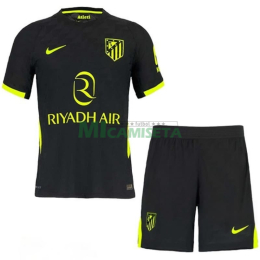 Camiseta Atlético de Madrid Segunda Equipación 2026/2027 Negro Niño Kit