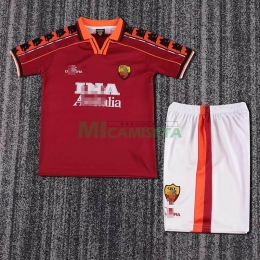 Camiseta AS Roma Primera Equipación Retro 1998/99 Niño Kit