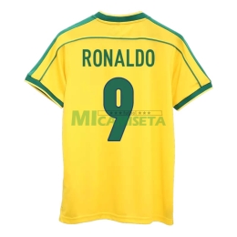Camiseta RONALDO 9 Brasil Primera Equipación Retro 1998