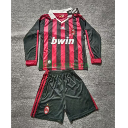 Camiseta AC Milan Primera Equipación Retro 2009/10 ML Rojo/Negro Niño Kit
