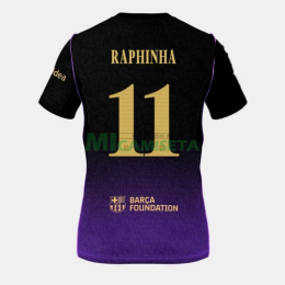 Camiseta RAPHINHA 11 Barcelona Segunda Equipación 2026/2027 Negro/Morado UCL
