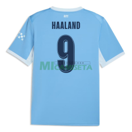 Camiseta HAALAND 9 Manchester City Primera Equipación 2026/2027 Azul/Blanco UCL